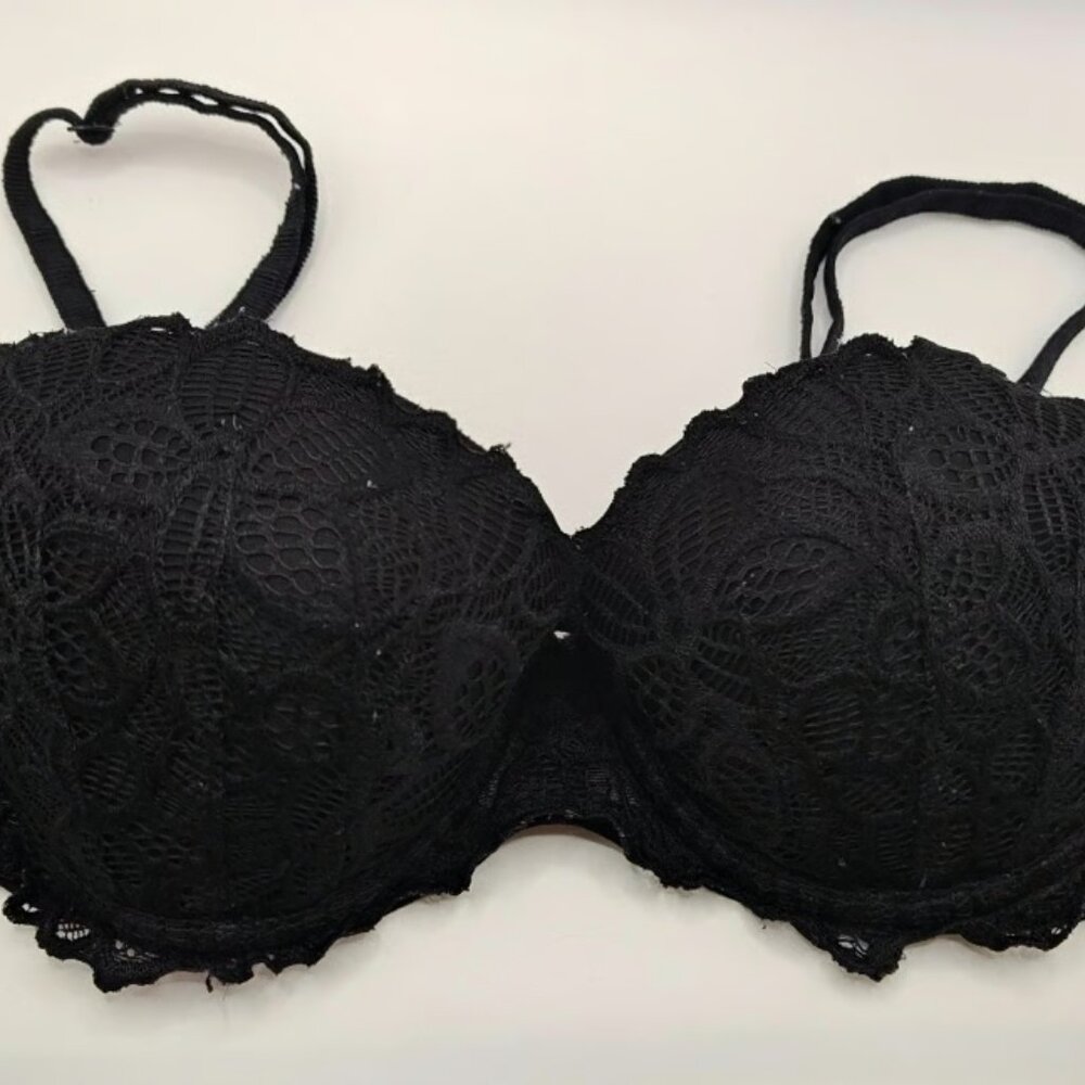 Black Laced PINK VS Push UP Under Wire Bra 34 B